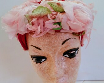 Vintage 1950s Pink Floral Ladies display picture 1