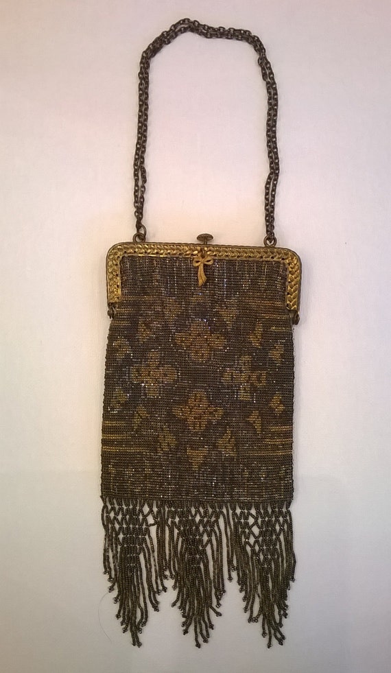 Antique Cut Steel Bead Evening Bag - Early 1900s E