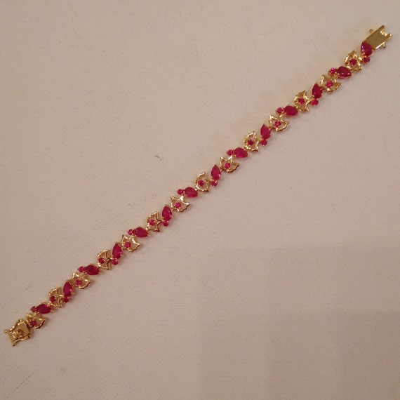 Pink Ruby Narrow Bracelet in Gift (or Storage) Bo… - image 4