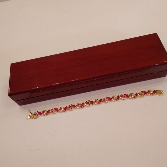 Pink Ruby Narrow Bracelet in Gift (or Storage) Bo… - image 10