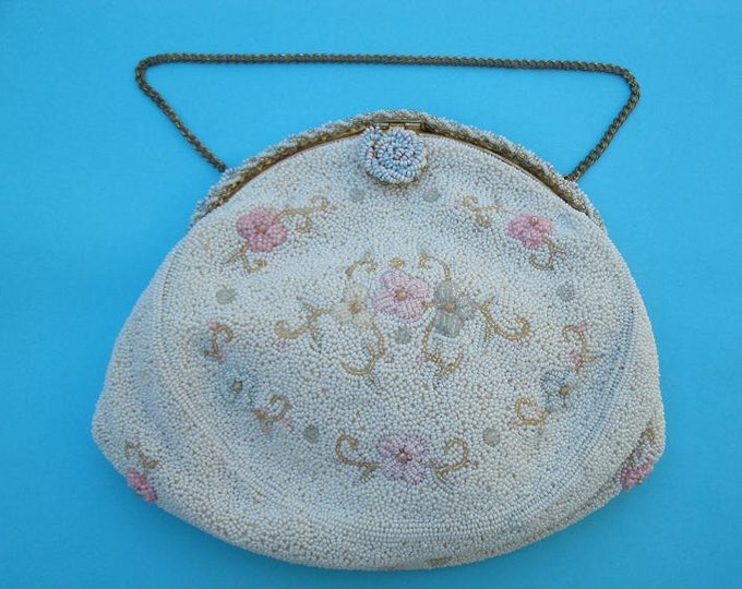 Vintage French Beaded Purse Hand Made Freddy Beaded Evening Etsy
