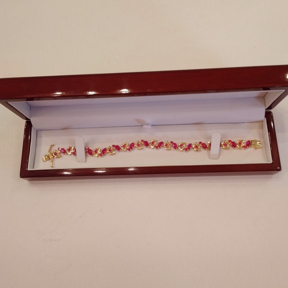 Pink Ruby Narrow Bracelet in Gift (or Storage) Bo… - image 9