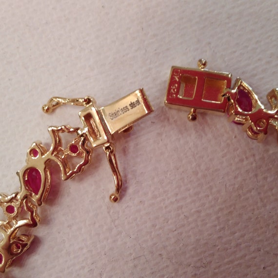 Pink Ruby Narrow Bracelet in Gift (or Storage) Bo… - image 7