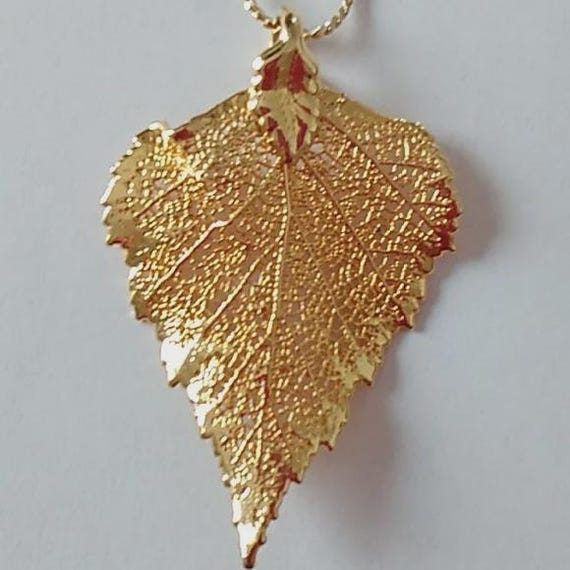 Delicate Gold Dipped Real Leaf Pendant Necklace - image 4