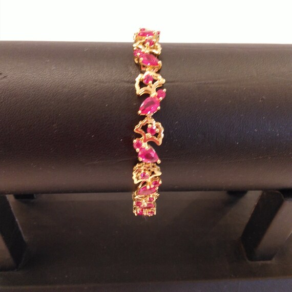 Pink Ruby Narrow Bracelet in Gift (or Storage) Bo… - image 2