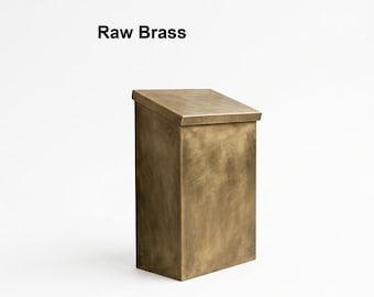 Raw Brass Mailbox, Modern Brass Wall Mount Mailbox, Minimalist Metal Post Box, Luxury Outdoor Mailbox, Contemporary House Exterior Decor