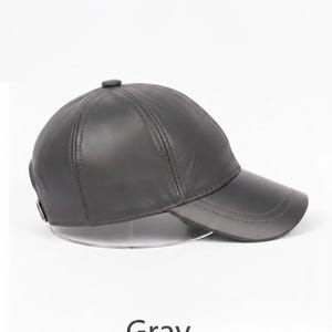Genuine Leather Cap Leather American Baseball Cap Handmade Leather Cap Unisex Baseball Cap Modern Leather Hat Streetwear Leather Cap image 4