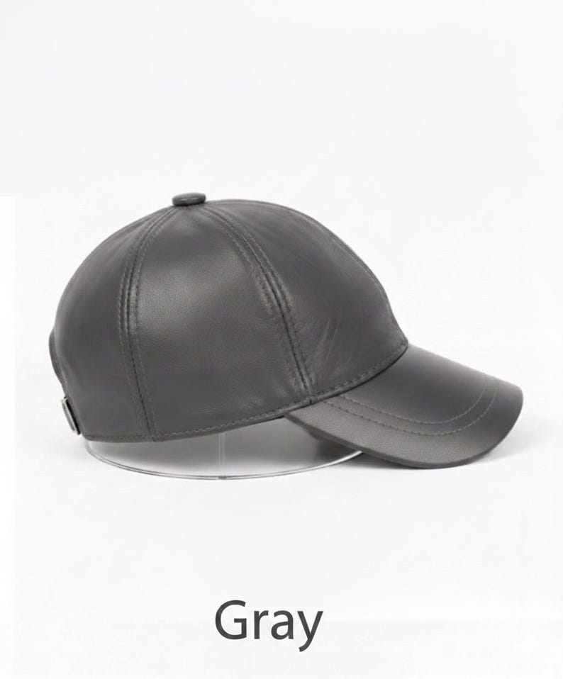 Genuine Leather Cap Leather American Baseball Cap Handmade Leather Cap Unisex Baseball Cap Modern Leather Hat Streetwear Leather Cap image 4