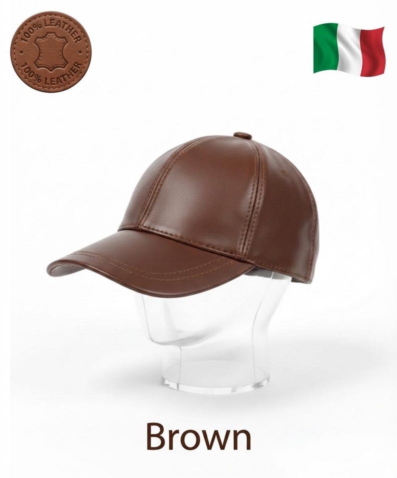 Genuine Leather Cap Leather American Baseball Cap Handmade Leather Cap Unisex Baseball Cap Modern Leather Hat Streetwear Leather Cap image 2