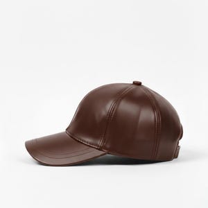 Genuine Leather Cap Leather American Baseball Cap Handmade Leather Cap Unisex Baseball Cap Modern Leather Hat Streetwear Leather Cap image 1