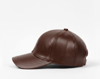 Gorra de cuero genuino Gorra de béisbol americana de cuero Gorra de cuero hecha a mano Gorra de béisbol unisex Gorra de cuero moderna Gorra de cuero de calle