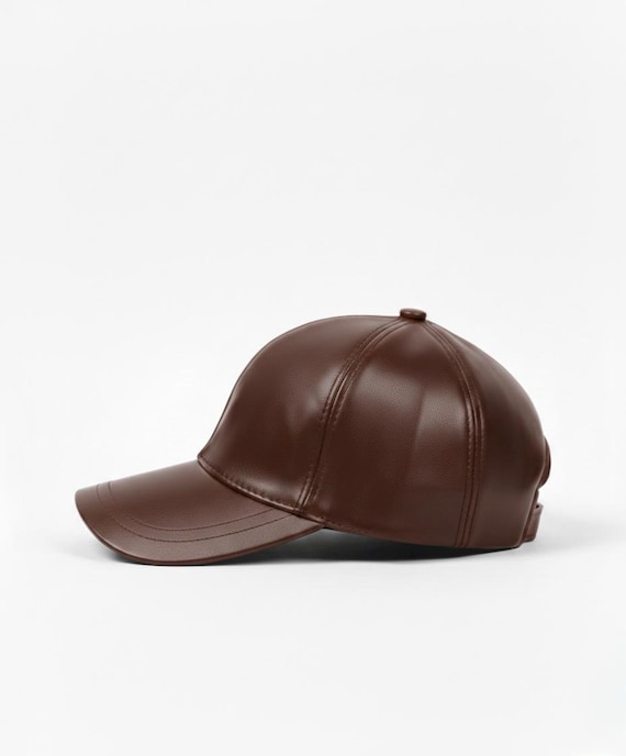 Genuine Leather Cap Leather American Baseball Cap Handmade Leather Cap Unisex Baseball Cap Modern Leather Hat Streetwear Leather Cap