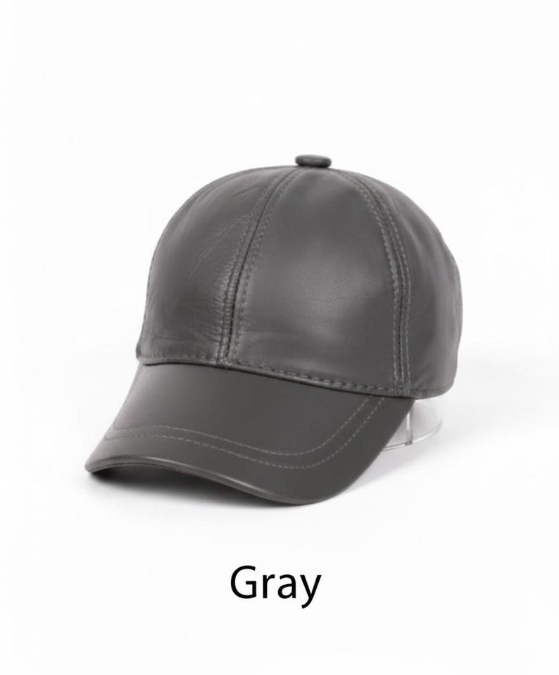 Genuine Leather Cap Leather American Baseball Cap Handmade Leather Cap Unisex Baseball Cap Modern Leather Hat Streetwear Leather Cap image 8
