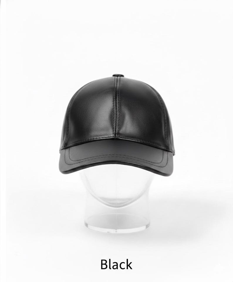 Genuine Leather Cap Leather American Baseball Cap Handmade Leather Cap Unisex Baseball Cap Modern Leather Hat Streetwear Leather Cap image 7