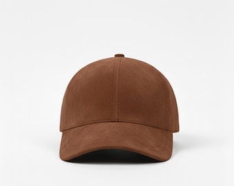 Suede Baseball Cap | Unisex Minimal Hat | Brown Camel Tan Cap | Quiet Luxury Aesthetic | Streetwear Y2K | Gift for Him and Her