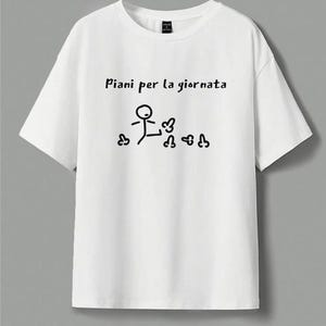 T-Shirt Maglietta Buongiorno un Cazzo Tshirt Divertente Uomo Donna Bianca Nera