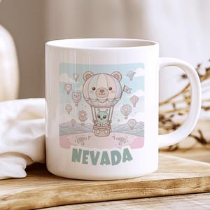 Nevada Mug, Moving Away Gift, Cute Alien Coffee Cup, Reno Balloon Race Art, USA Mugs, Mug Souvenir, Area 51 Decor, Farewell Present, 11oz