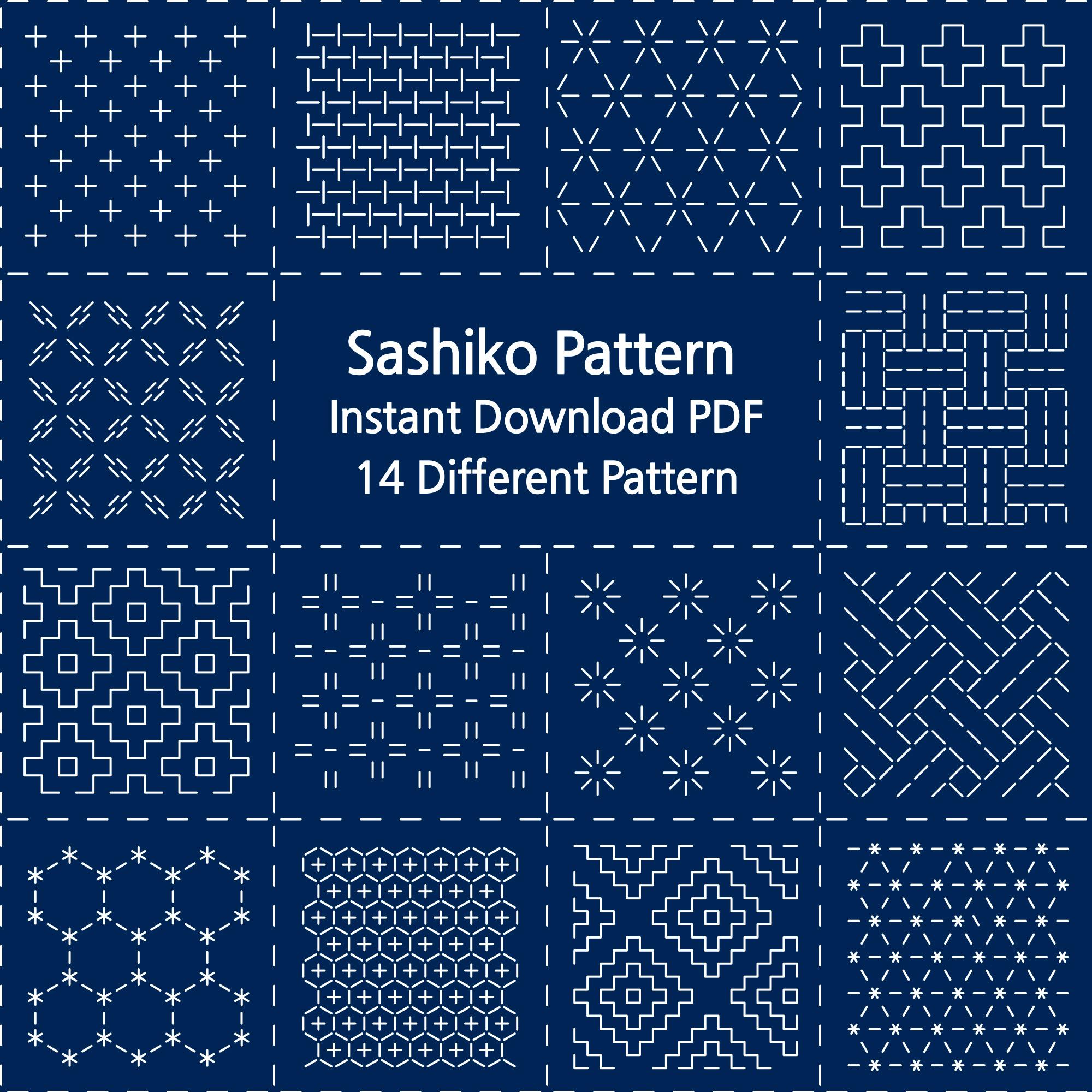 14 Sashiko Embroidery Patterns PDF Japanese Geometric Design vol 1 