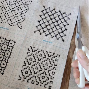 Sashiko Tea Coaster Kit – 8 Japanese Embroidery Designs image 12
