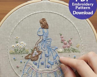 Wzór haftu "Stara krynolina dama" – odrestaurowany wzór Southern Belle (pobierz plik PDF)