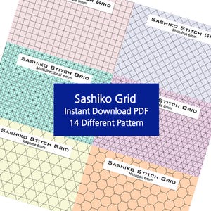 Schemi a griglia per punto Sashiko, guida al ricamo geometrico (download PDF)