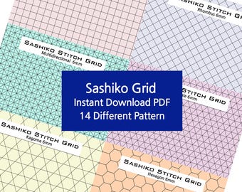 Wzory siatki ściegów sashiko, przewodnik po hafcie geometrycznym (do pobrania w formacie PDF)