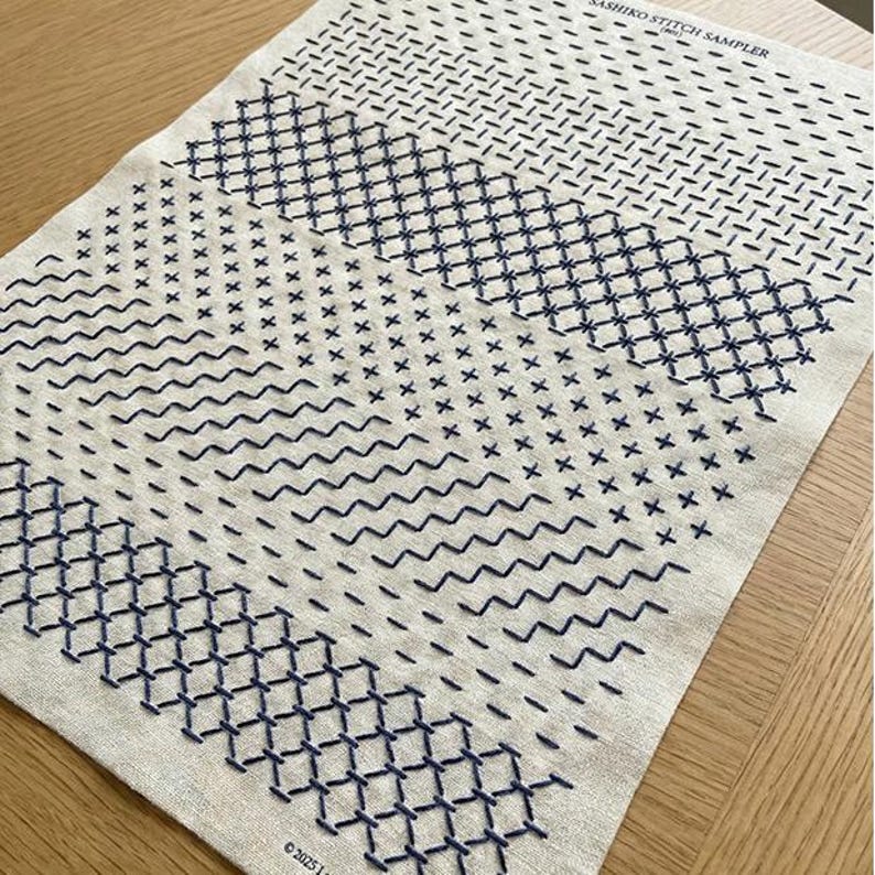 Sashiko Stitch Sampler – Layered Lattice - Etsy