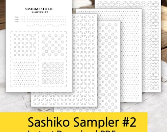 Wzory ściegu sashiko, przewodnik po hafcie geometrycznym (pliki do pobrania w wersji cyfrowej)