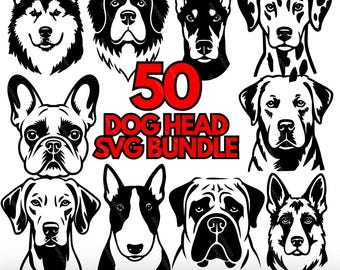 レーザー彫刻ファイル 820 匹の犬の頭 230 種類の犬種のアートバンドル