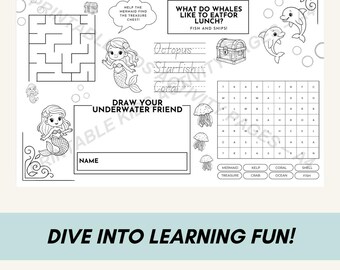 Pack d'activités d'aventure sous-marine | Pages imprimables sur le thème de l'océan et de la mer