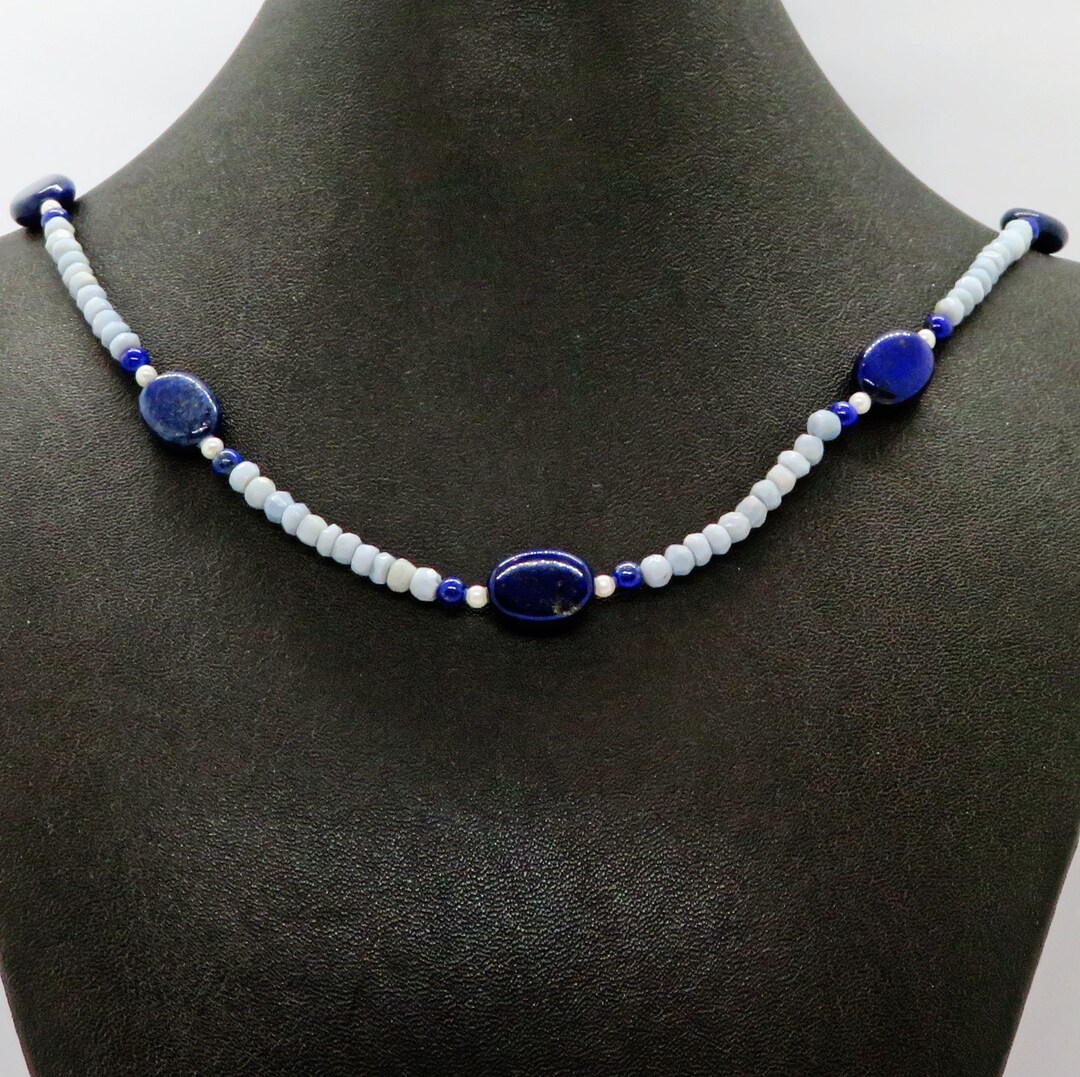Lapis Lazuli Blue Lace Agate Freshwater Pearl And Sterling Silver lapis-lazuli-blue-lace-agate-freshwater-pearl-and-sterling-silver