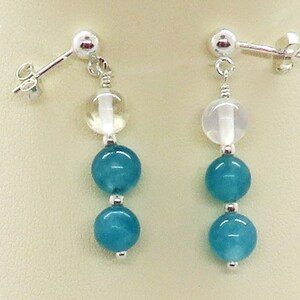 Opalite Butterfly Rainbow Pendant Blue Quartz Necklace Earrings Set image 6