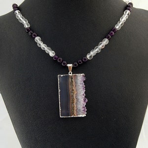 Amethyst Druzy Crystal Sterling Silver Pendant Necklace image 7