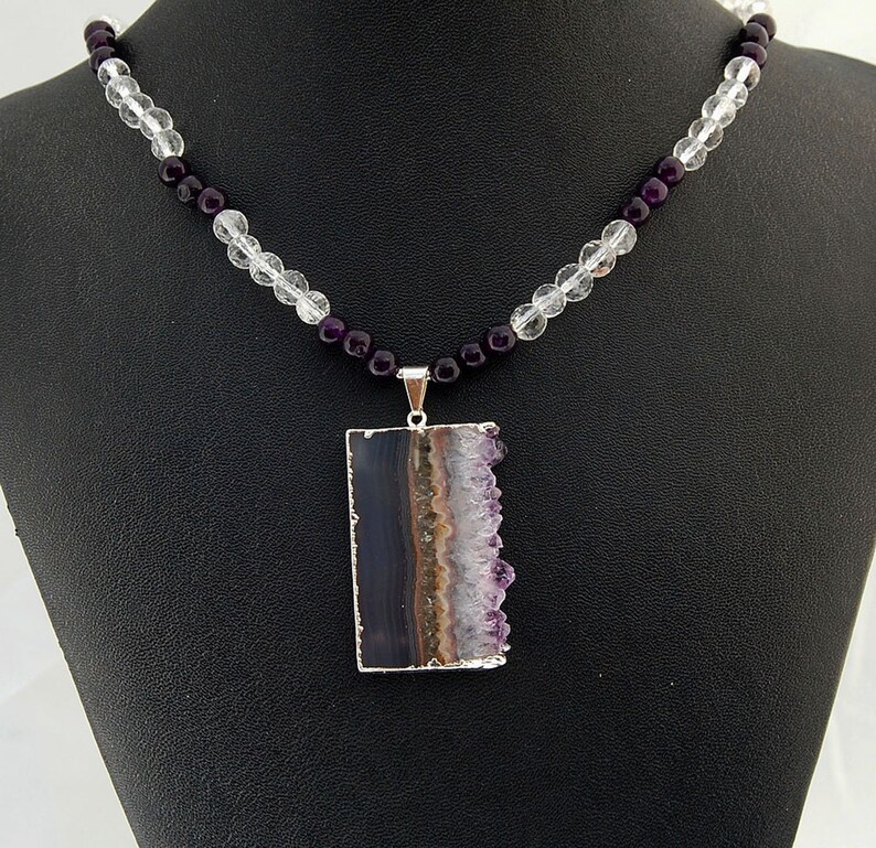 Amethyst Druzy Crystal Sterling Silver Pendant Necklace image 7