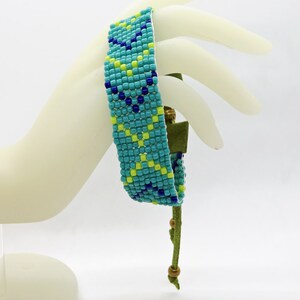 Woven Bead Hand Loomed Cuff Bracelet Plus Size Southwest image 10