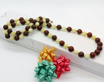 Luxurious Mahogany Obsidian and Creamy Aragonite Adjustable Necklace