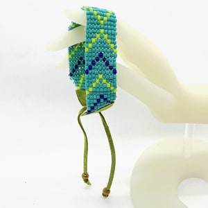 Woven Bead Hand Loomed Cuff Bracelet Plus Size Southwest image 8