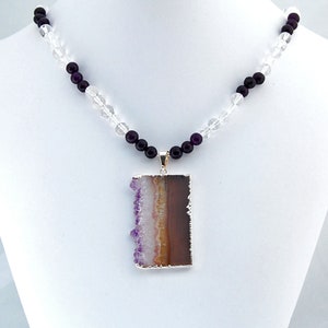 Amethyst Druzy Crystal Sterling Silver Pendant Necklace image 3