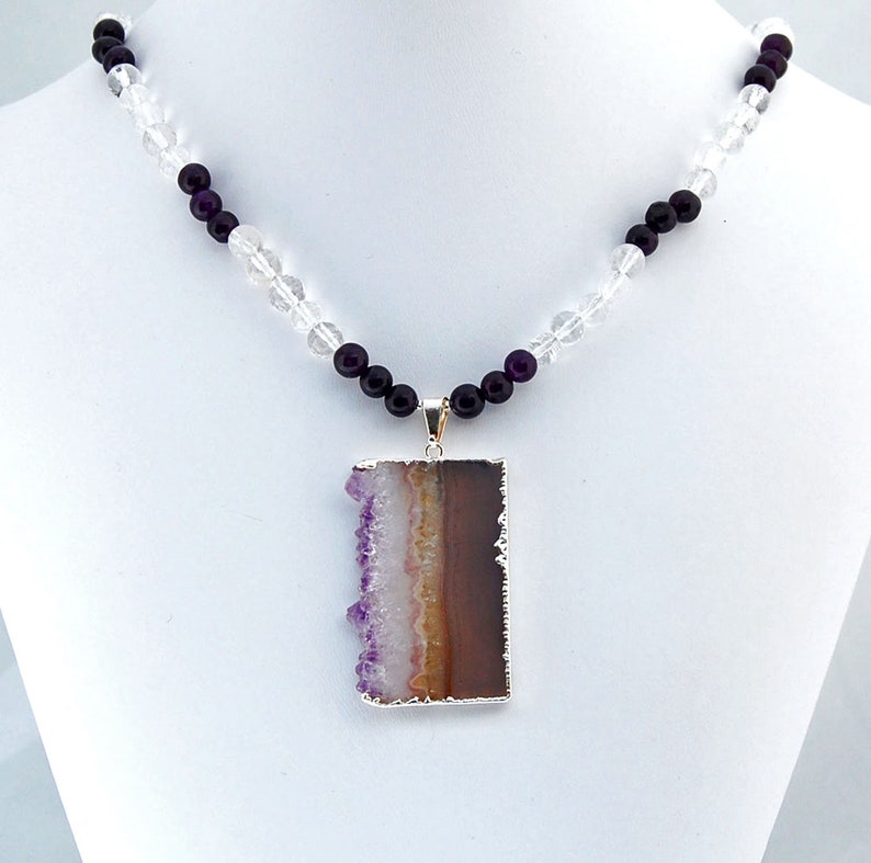 Amethyst Druzy Crystal Sterling Silver Pendant Necklace image 3