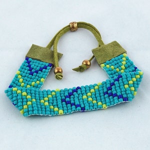 Woven Bead Hand Loomed Cuff Bracelet Plus Size Southwest image 7