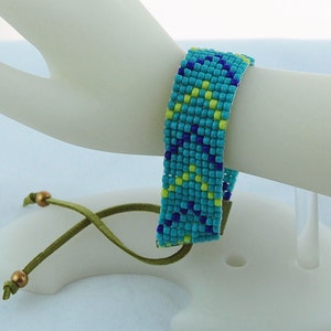 Woven Bead Hand Loomed Cuff Bracelet Plus Size Southwest image 5