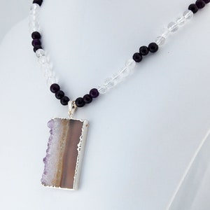 Amethyst Druzy Crystal Sterling Silver Pendant Necklace image 9