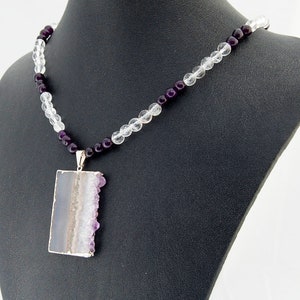 Amethyst Druzy Crystal Sterling Silver Pendant Necklace image 10