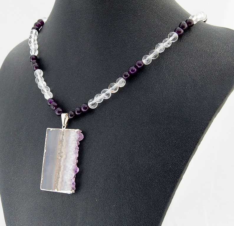 Amethyst Druzy Crystal Sterling Silver Pendant Necklace image 10