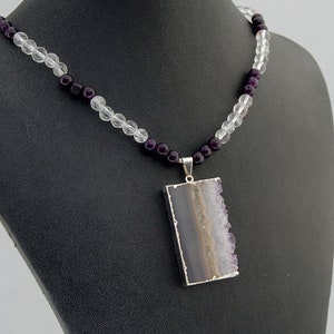 Amethyst Druzy Crystal Sterling Silver Pendant Necklace image 2