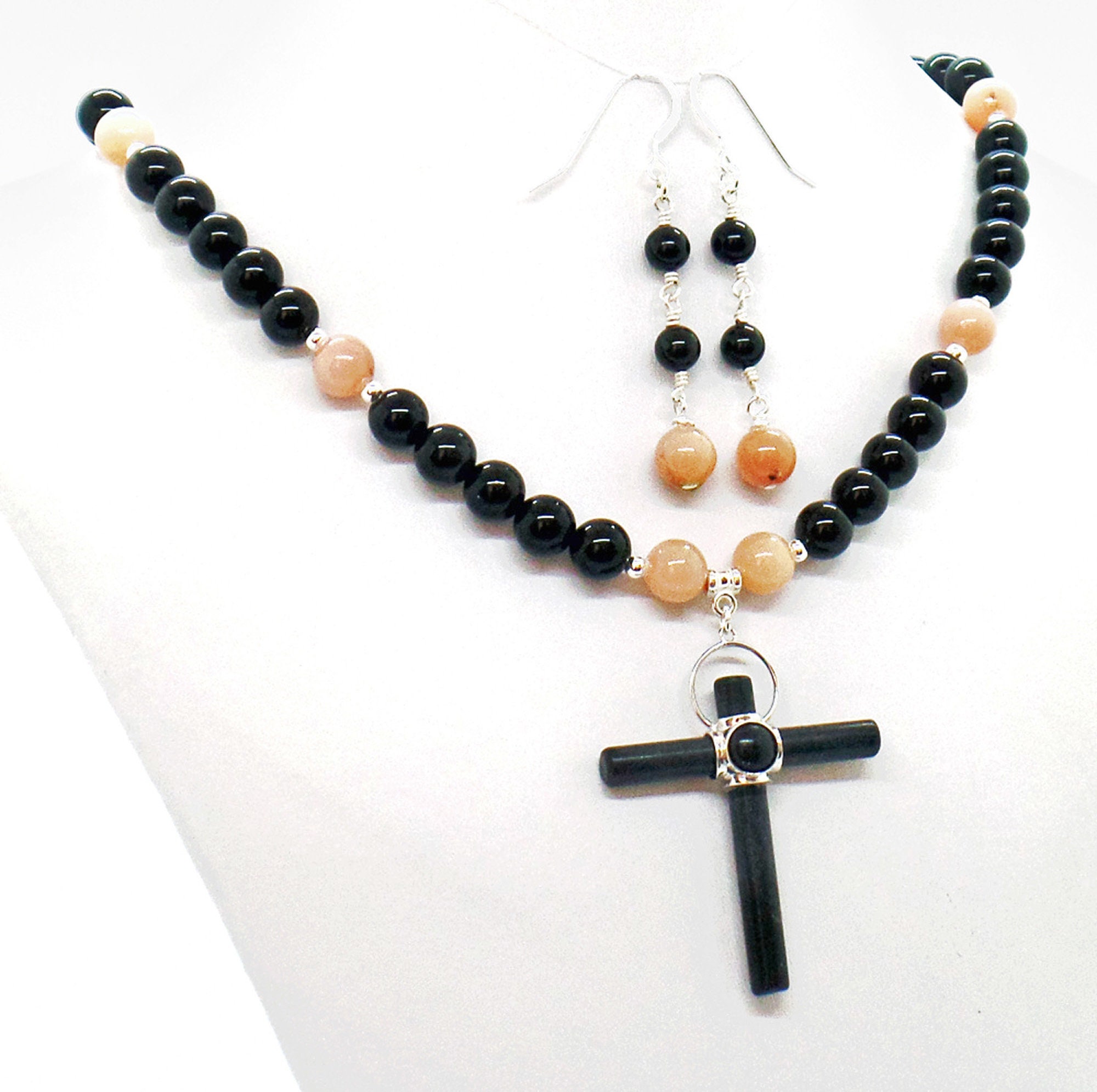 Black Onyx Cross Necklace