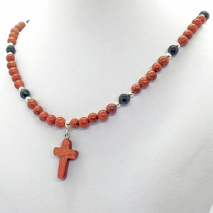 Goldstone Cross Brown Green Goldstone Necklace image 7