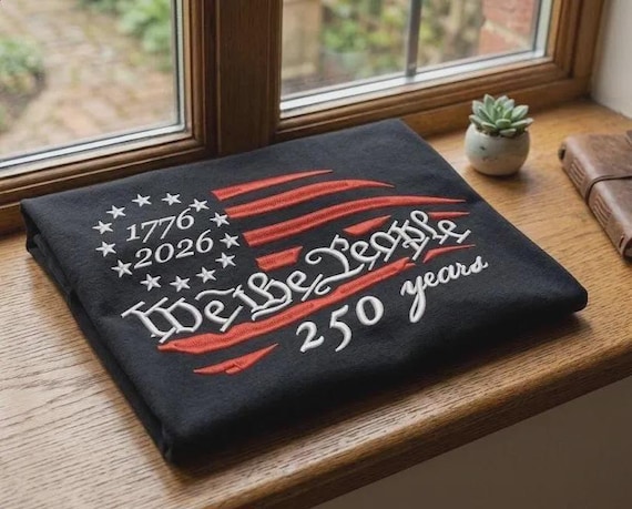 We the People 1776-2026 Embroidery Design, USA 250th Anniversary Digital File, Constitution Script Patriotic Embroidery