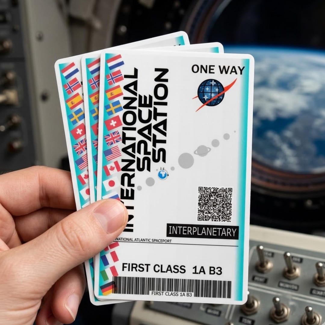 Iss Sticker International Space Station Ticket Sticker, NASA Inspired ISS Boarding ...
