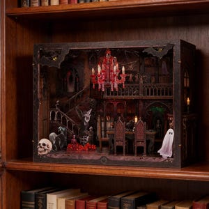 Book nook haunted mansion - Etsy 日本 タイムセールホーンテッドマンションブックエンド本立て